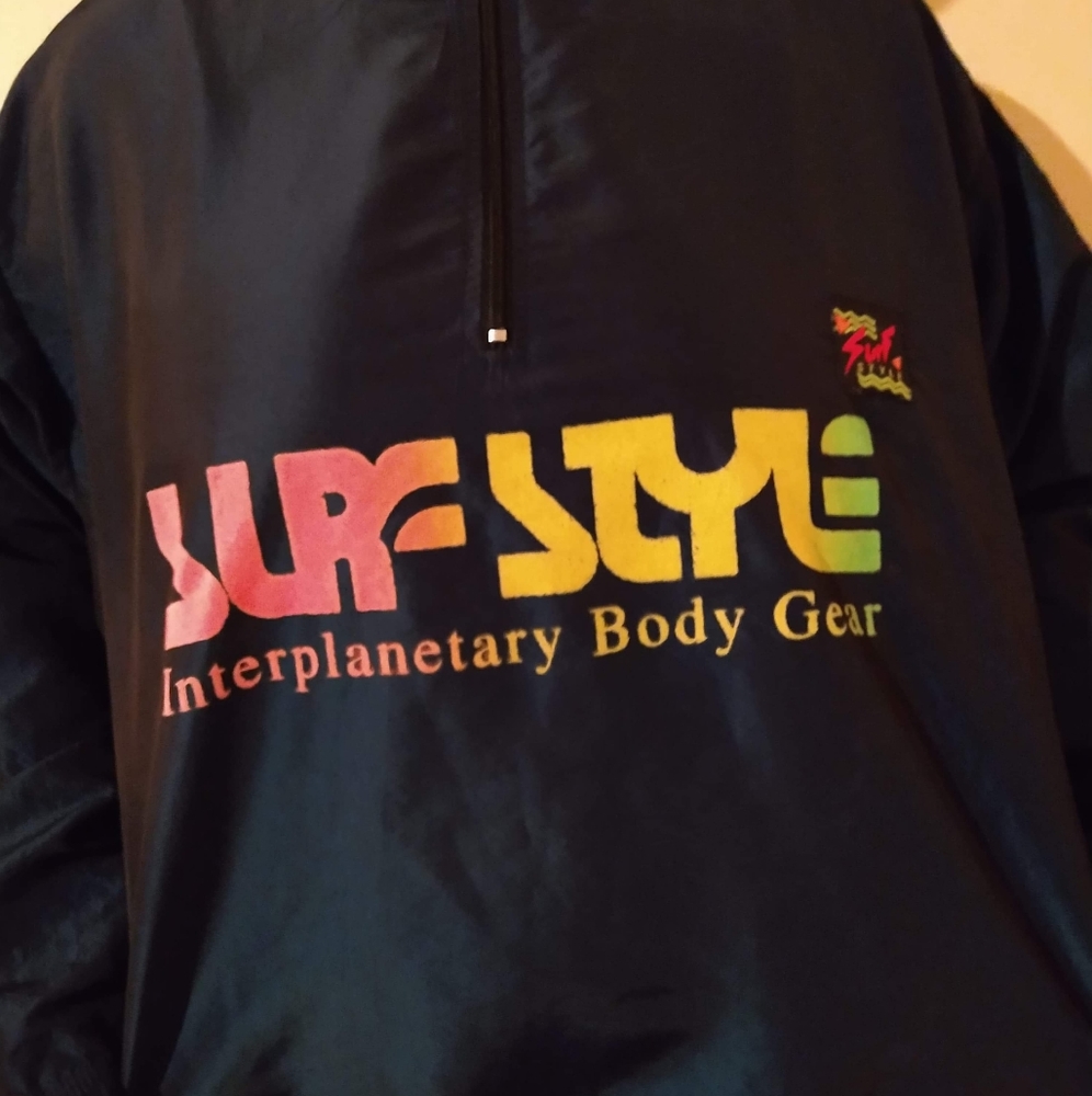 80s style vintage surf style windbreaker